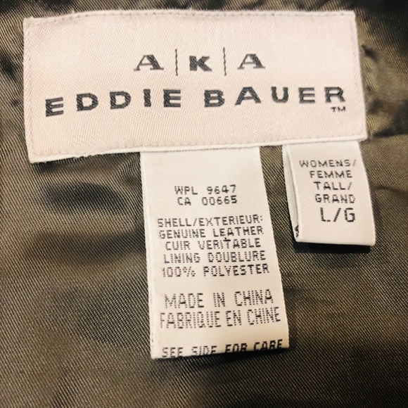 Eddie Bauer brown leather jacket Large - Picture 10 of 10